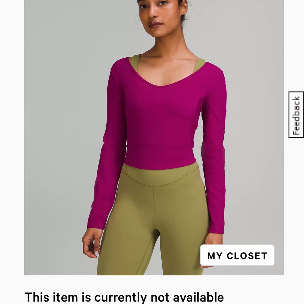 lululemon athletica Magenta Purple Long Sleeve Align top size 8